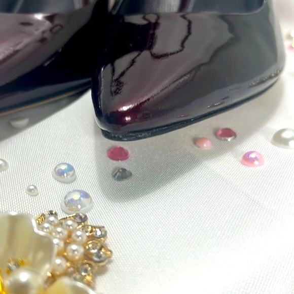 Via Spiga Patent Leather Stiletto Mary Jane Style Heels 9M Dark Purple - Picture 8 of 14